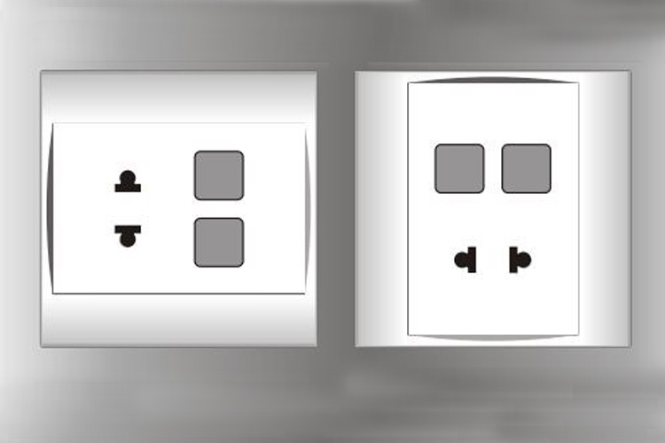 Ổ cắm đơn 2 chấu 16A với 2 lỗ và viền đơn trắng LiOA V20SMU2X