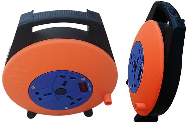 Ổ cắm điện quay tay- cuộn dây kín kiểu xách tay loại 10m 3 lõi dây 13A LiOA XTD10-3-13A