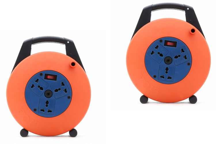Ổ cắm điện quay tay- cuộn dây kín kiểu xách tay loại 10m 3 lõi dây 13A LiOA XTD10-3-13A