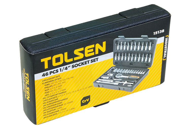 Tolsen 15138 46-piece 1/4 inch tip set