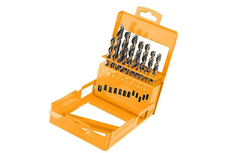 bộ 19 mũi khoan sắt vàng đen HSS Tolsen 75086