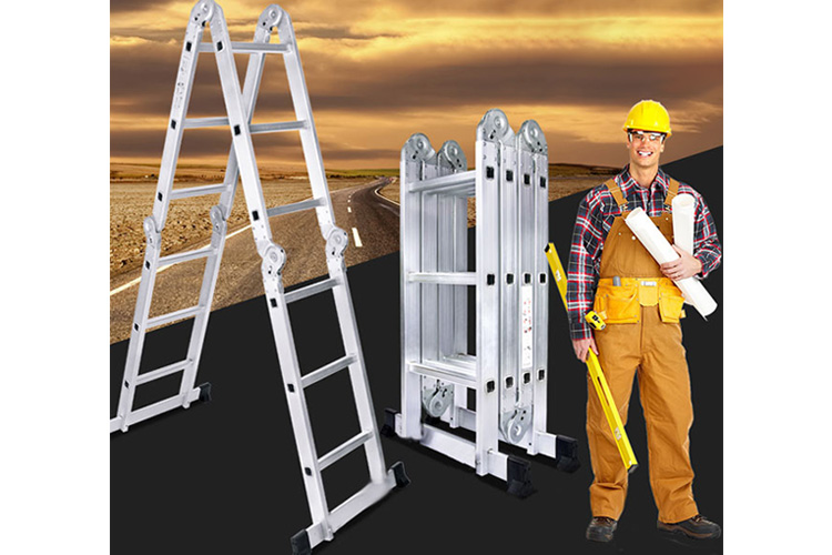 NIK34 4-section folding aluminum ladder