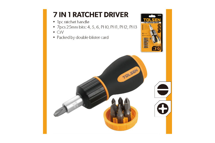 Bộ tua vít tự động 7 trong 1 Tolsen 20033