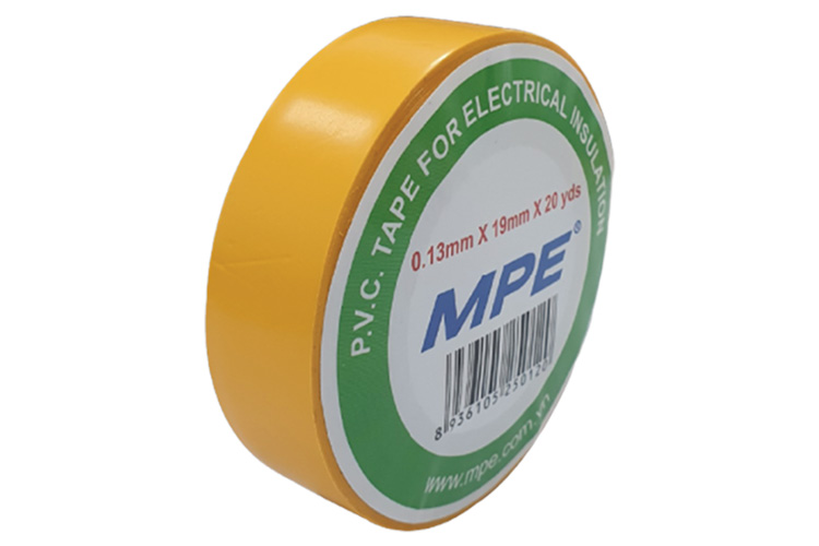 Băng keo điện P.V.C 0.13mmx19mmx20yds BKY-20 màu vàng