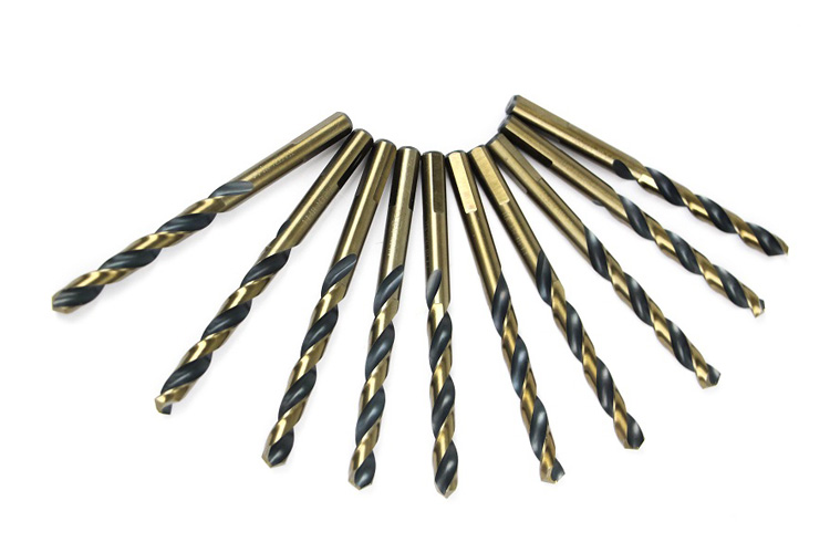 Pack of 10 Tolsen 75124 8.5mm black and gold HSS iron drill bits