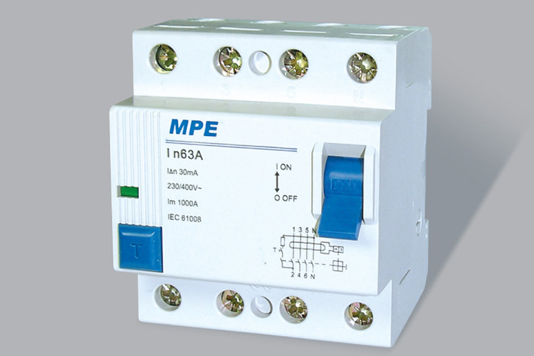 Cầu dao bảo vệ dòng rò số cực 4p, In 63A MPE MEL-30/463 Dòng rò 30mA/100mA 