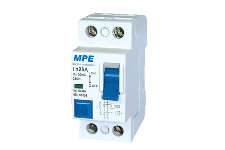 Cầu dao bảo vệ dòng rò số cực 2p, In 32A MPE MEL-30/232 Dòng rò 30mA/100mA