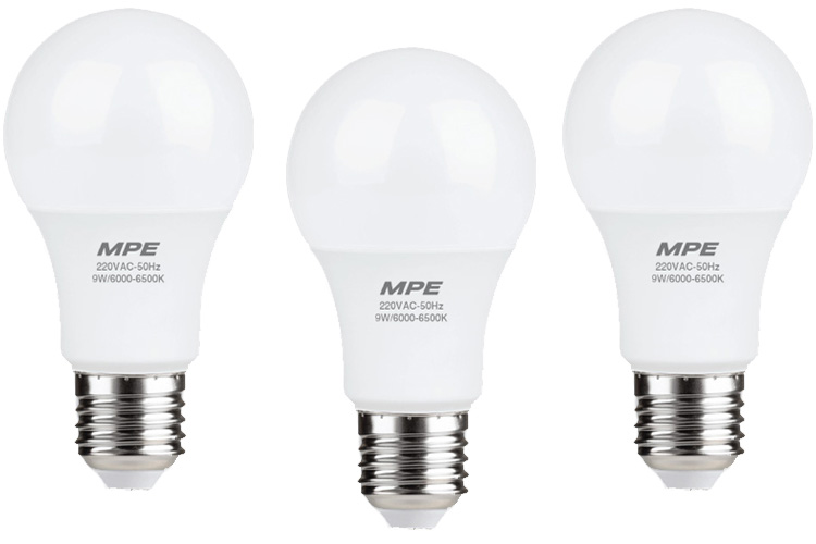Đèn Led Bulb 9W đui E27 MPE LBD-9T ánh sáng trắng