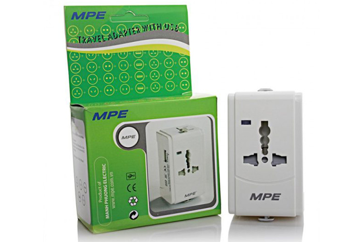 Ổ cắm du lịch tích hợp cổng USB MPE TA2