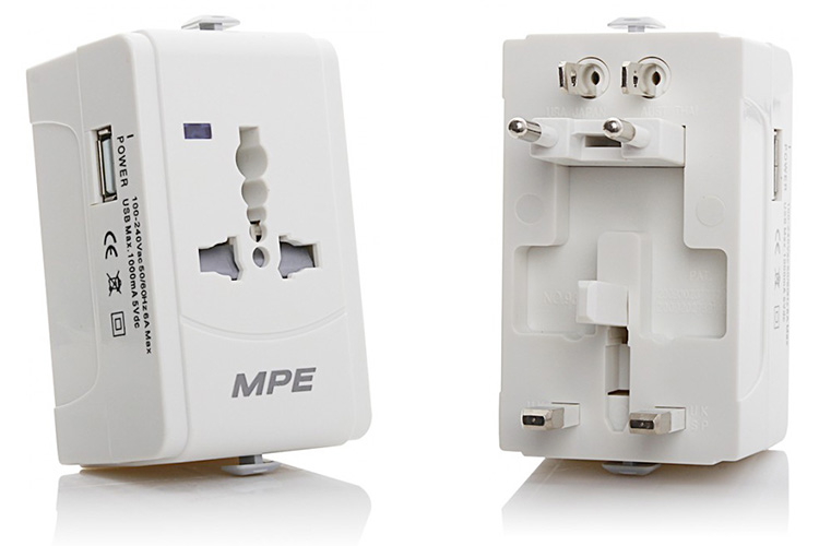 Ổ cắm du lịch tích hợp cổng USB MPE TA2