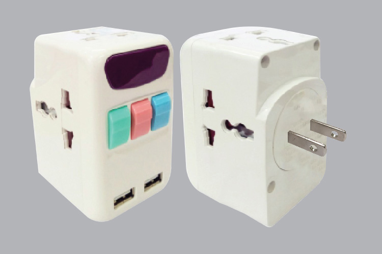 Ổ cắm du lịch đa năng 2 cổng USB MPE TA4