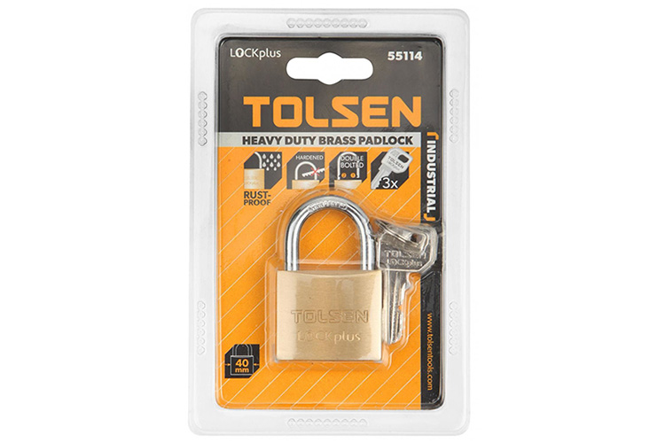 Ổ khóa đồng công nghiệp 40mm Tolsen 55114