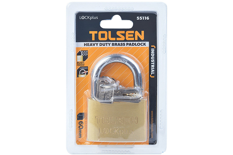 Ổ khóa đồng công nghiệp 60mm Tolsen 55116