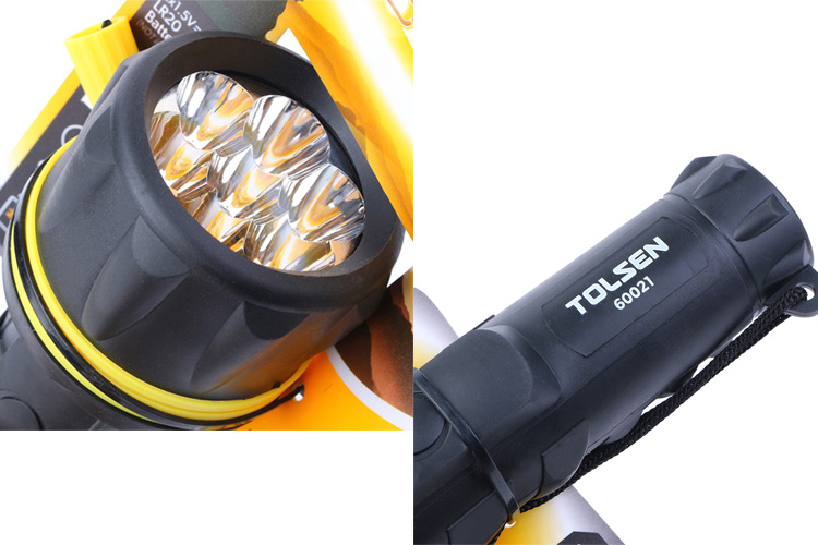 Đèn pin cán bọc nhựa 7 led Tolsen 60021