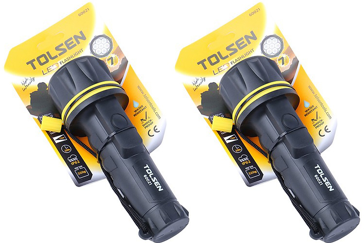 Đèn pin cán bọc nhựa 7 led Tolsen 60021