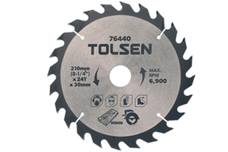 Đĩa cắt gỗ 24 răng 210mm Tolsen 76440
