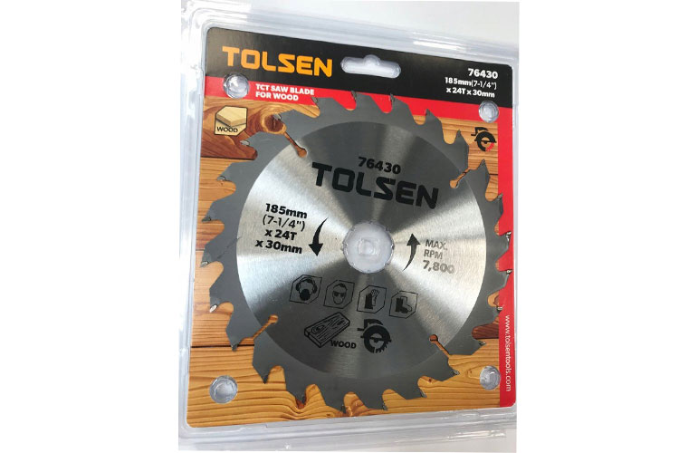 Đĩa cắt gỗ 24 răng 185mm Tolsen 76430