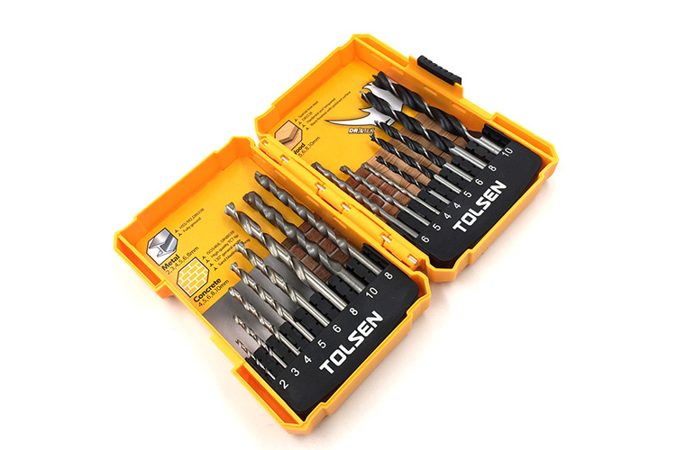 Set of 16 wood drill bits for iron walls Tolsen 75628