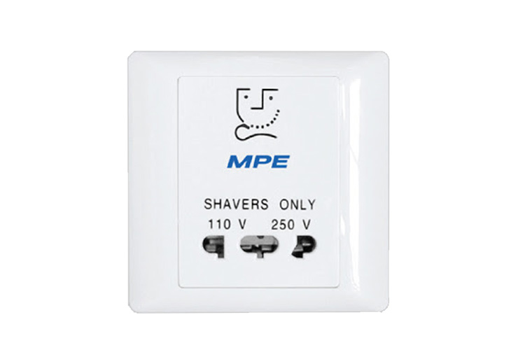 Ổ cắm cạo râu 110/250V vuông 1.200W-220V AC MPE B727