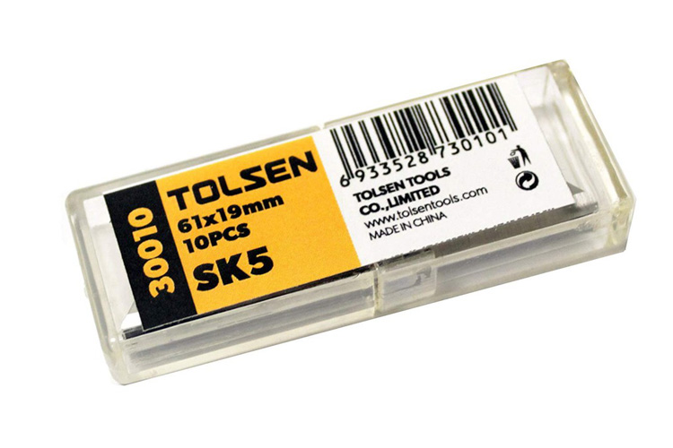 Hộp 10 lưỡi dao rọc giấy Tolsen 30010