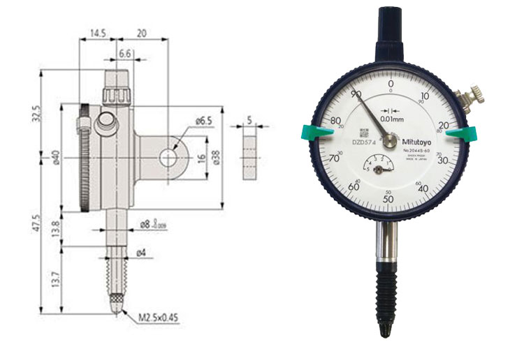Đồng hồ so cơ khí 0~5mm độ chia 0.01 Mitutoyo 1044S