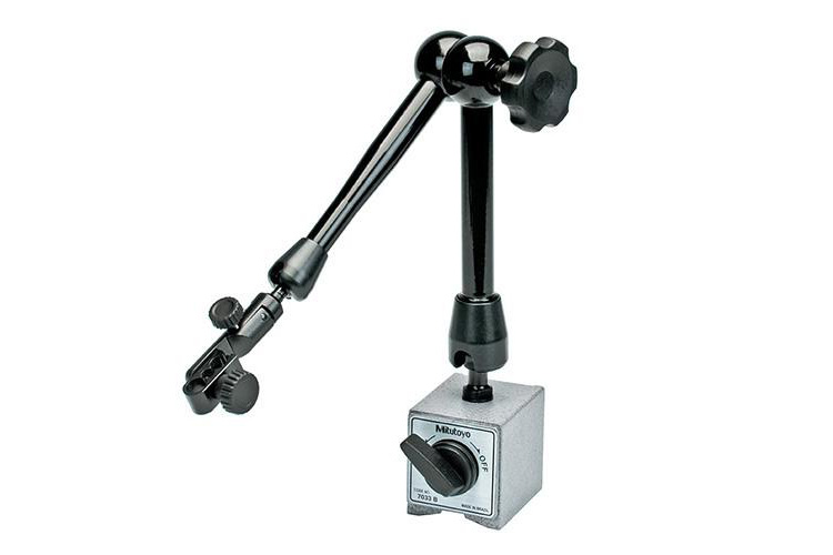 Đế từ gá đồng hồ so kẹp Φ6, Φ8, Φ9,53mm khóa cơ khí Mitutoyo 7033B