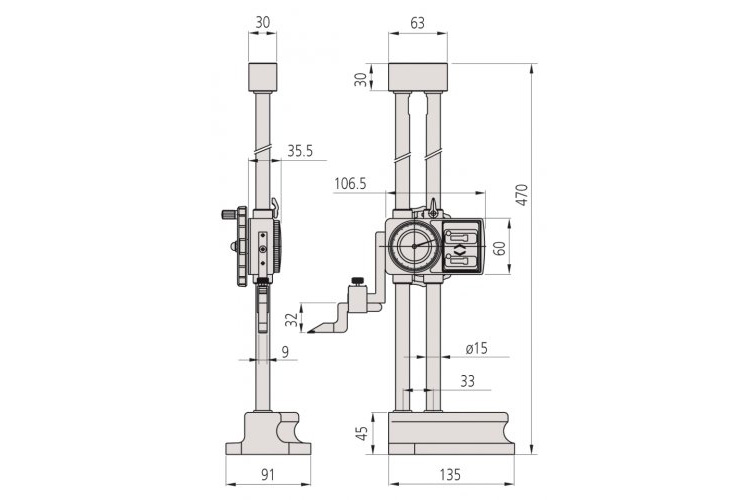 Thước đo cao đồng hồ 0-300mm Mitutoyo 192-130