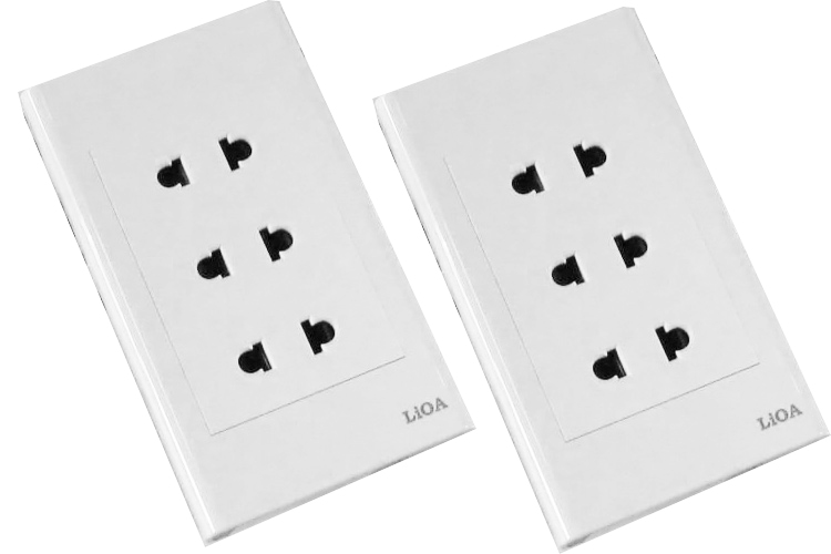 Ổ cắm ba, 2 chấu 16A LiOA SE183U