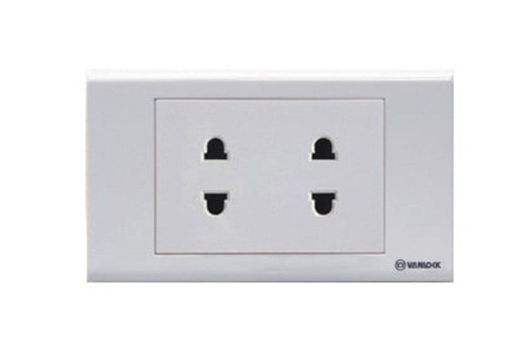 2 ổ cắm đôi 2 chấu 16A  SINO 601TROC2S18U2B
