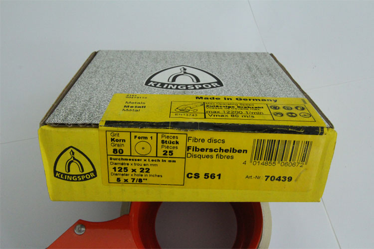 Nhám mài dĩa Fiber disc CS561/P80/125x22mm Klingspor 70439