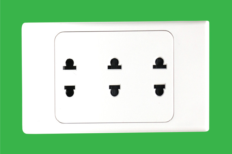 Ổ cắm 3, 2 chấu đế liền 16A MPE A20US3N