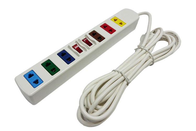 Ổ cắm điện 6 ổ cắm 2 công tắc dây 5m LiOA 6S5W