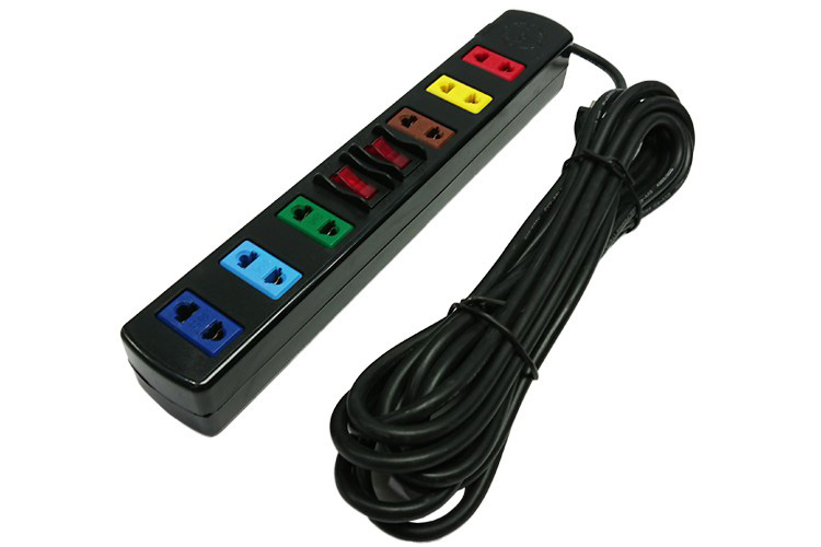 Ổ cắm điện 6 ổ cắm 2 công tắc dây 5m LiOA 6S5W