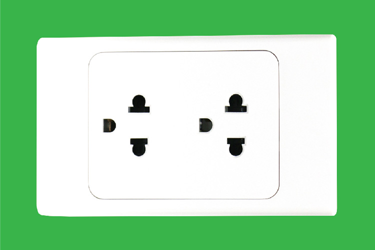 Ổ cắm đôi 3 chấu đế liền 16A MPE A20UES2N  