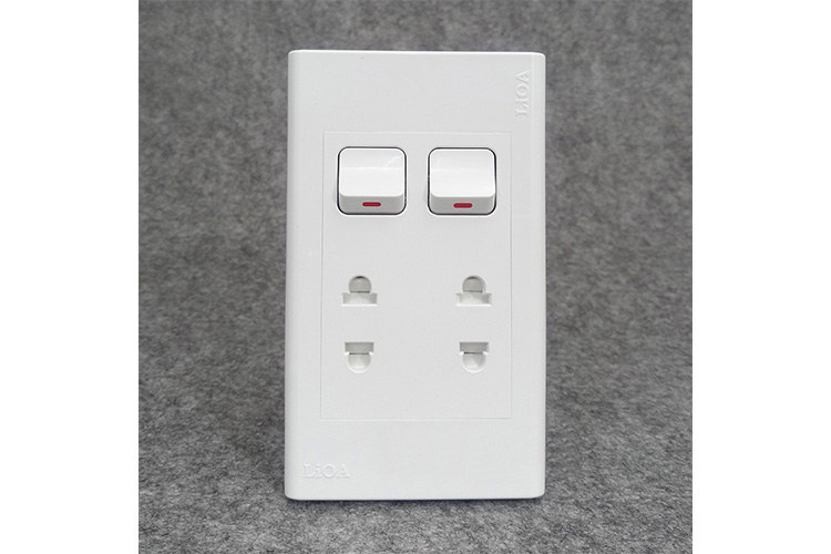 ổ cắm đôi 2 chấu 16A 2 lỗ LIOA SS192U2X