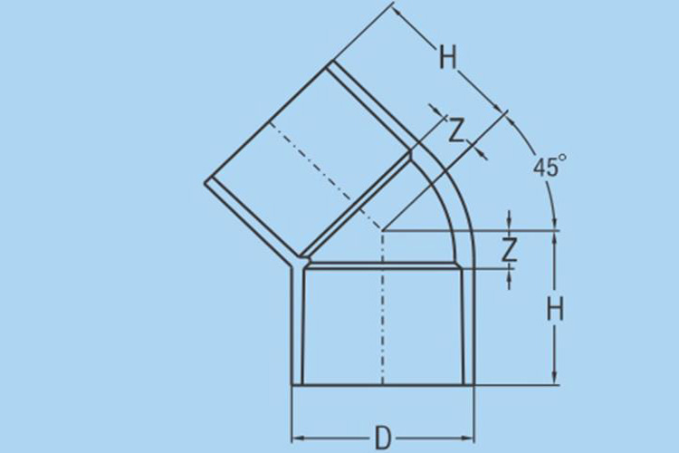 Co 45° Pvc Ø42 dày BÌNH MINH 001PVC0DL42Y
