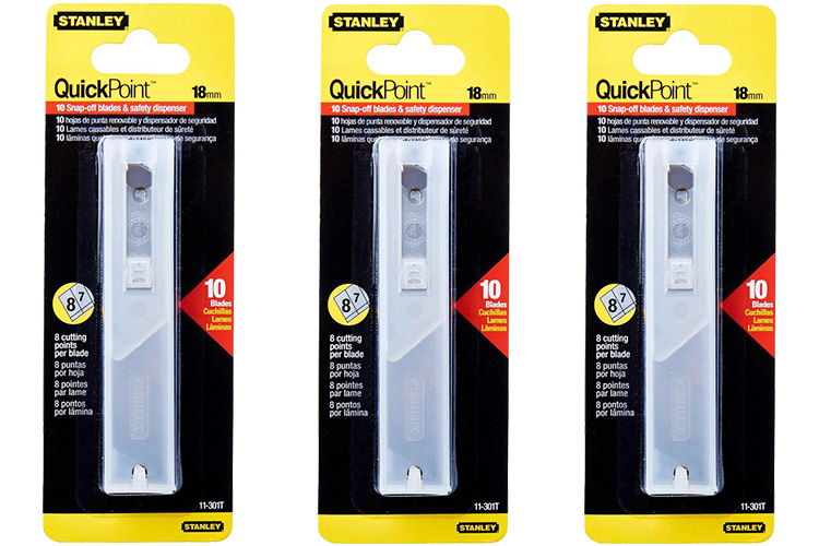 Hộp 10 lưỡi dao rọc giấy Stanley 11-301T