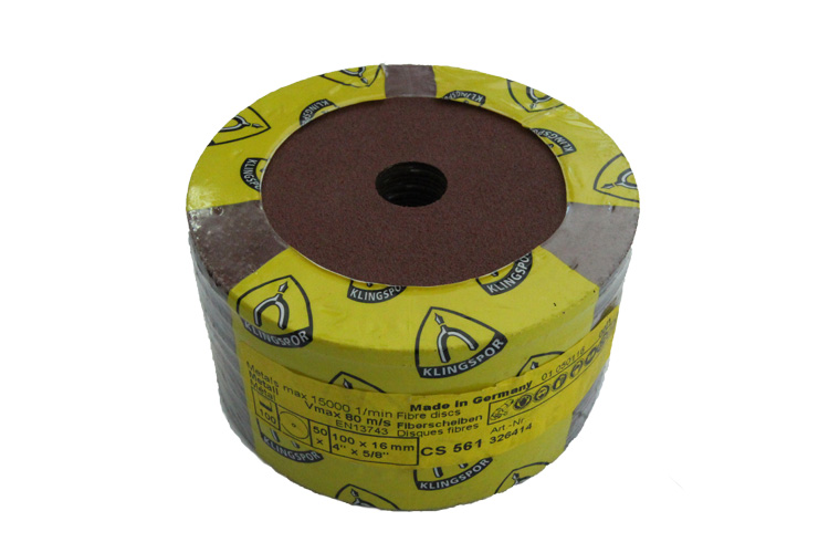 Nhám mài dĩa Fiber disc CS561/P100/100x16mm Klingspor 326414Nhám mài dĩa Fiber disc CS561/P100/100x16mm Klingspor 326414