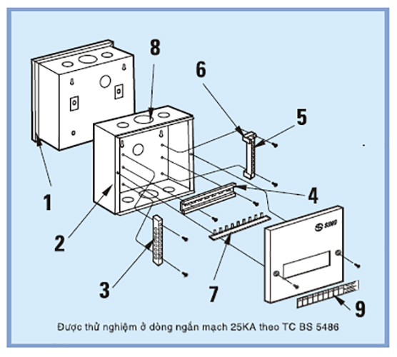 Tủ điện vỏ kim loại chứa 24 Module Sino EM24PL EM24PL