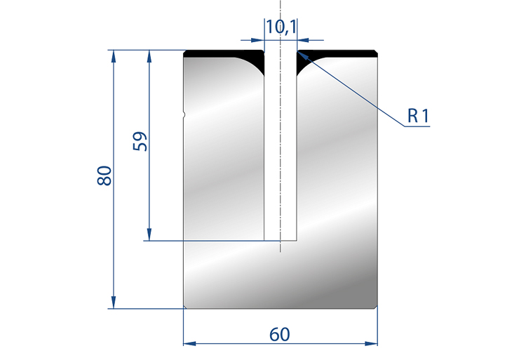 Mặt cắt cối chấn U10 kích thước 80x835 Eurostamp 3177
