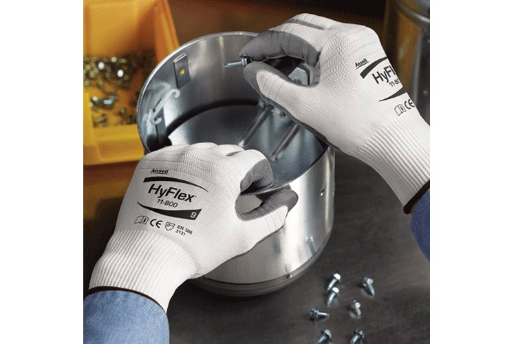 Găng tay phủ nhựa lòng bàn tay Ansell Hyflex 11-800