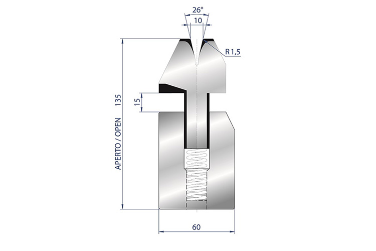 Bản vẽ mặt cắt cối chấn gập V10 Eurostamp 3038