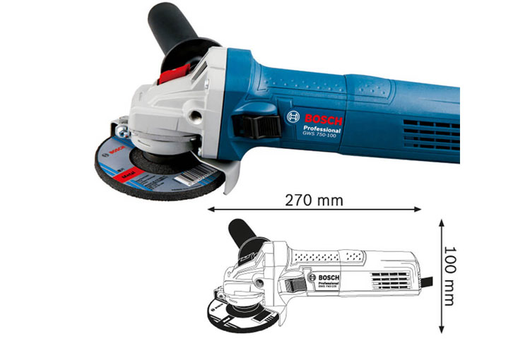 750W angle grinder with slide switch BOSCH 06013940K0