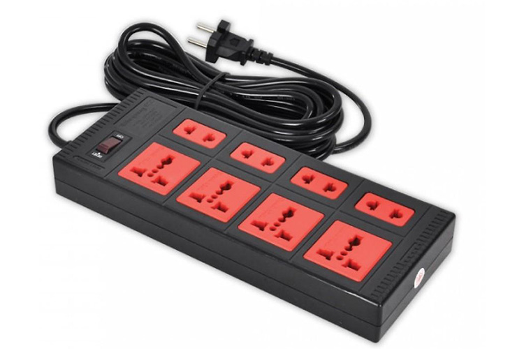 Ổ cắm 8 lỗ dây 2m màu đen đỏ Điện Quang 62228042