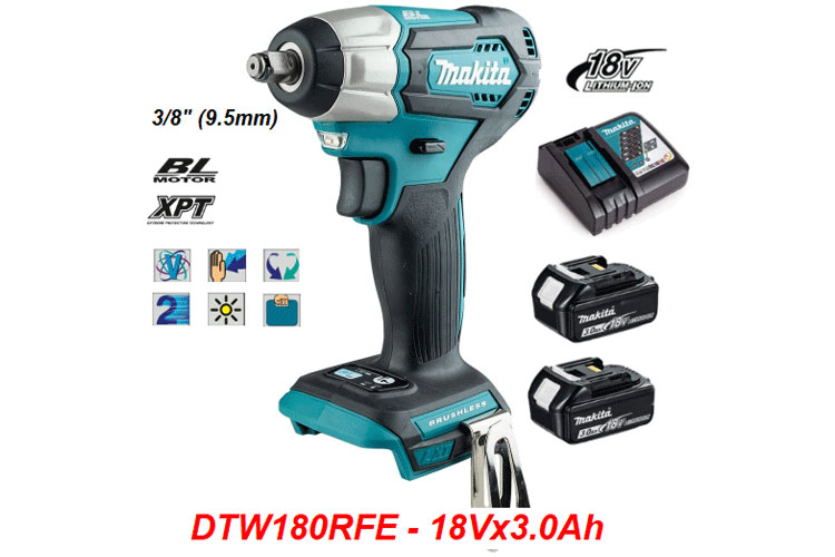 Máy bắt vít động lực pin 18V/3.0Ah Makita DTW180RFE