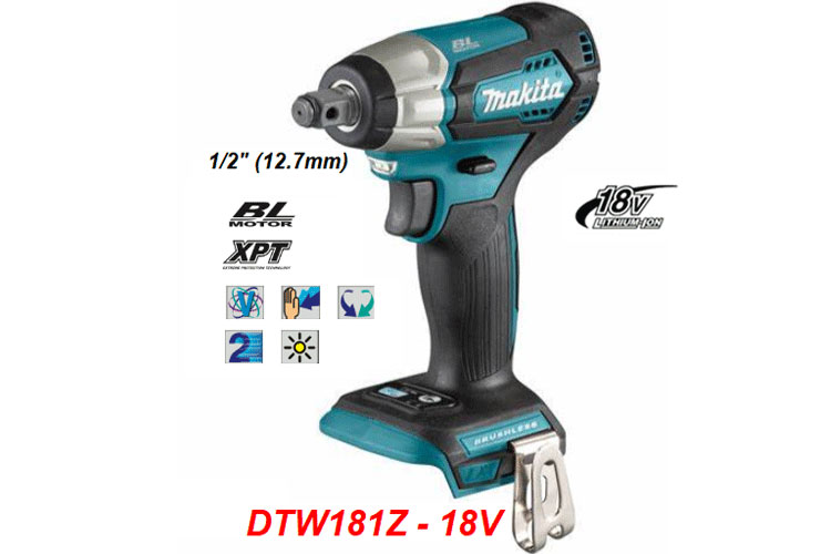 Máy siết bu lông pin 18V/3.0Ah Makita DTW181Z không pin và sạc