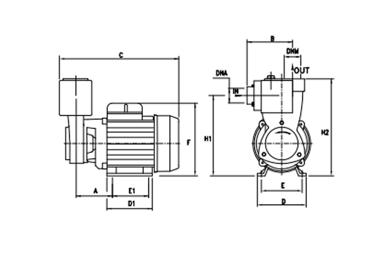 Máy bơm đẩy cao áp 0.5HP/0.37KW  Pentax PM 45A