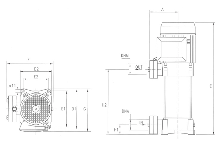 Máy bơm trục đứng cánh nhựa 2.2KW/3HP Pentax U5V-300/10T