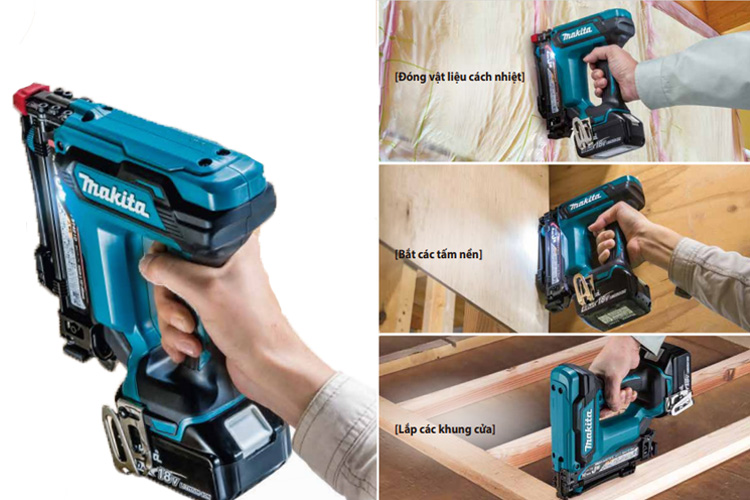 Máy bắn đinh ghim 4mm pin 18V Makita DST421ZK không pin và sạc