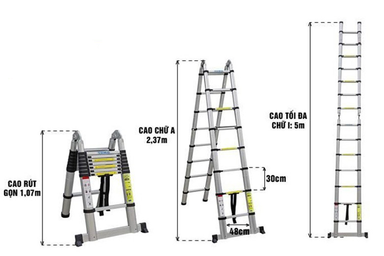 Thang nhôm rút đôi 14 bậc Sumo ADT807B